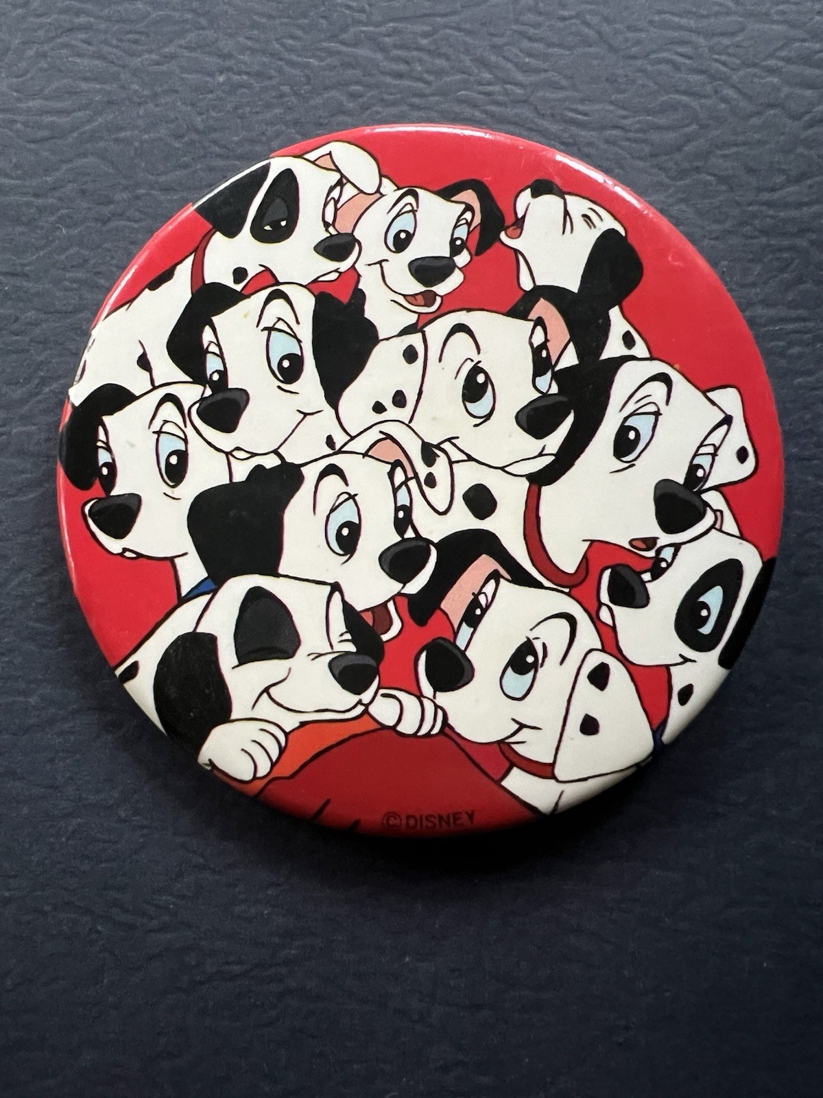 Vintage Disney 101 Dalmatians Pinback Button Red Puppies Badge Vintage Disney 101 Dalmatians Pinback Button Red Puppies Badge
