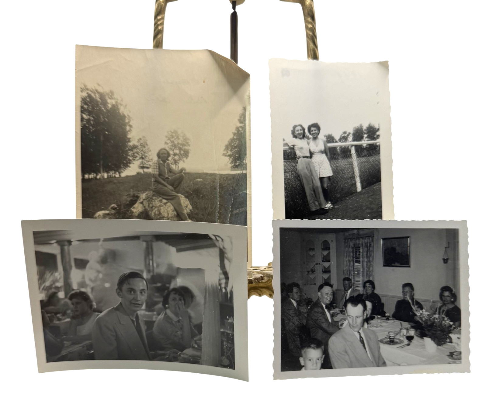 Vintage 1949 American Family Social Life Lot 4 Photos 3x5-4x5 B&W Gelatin Orig