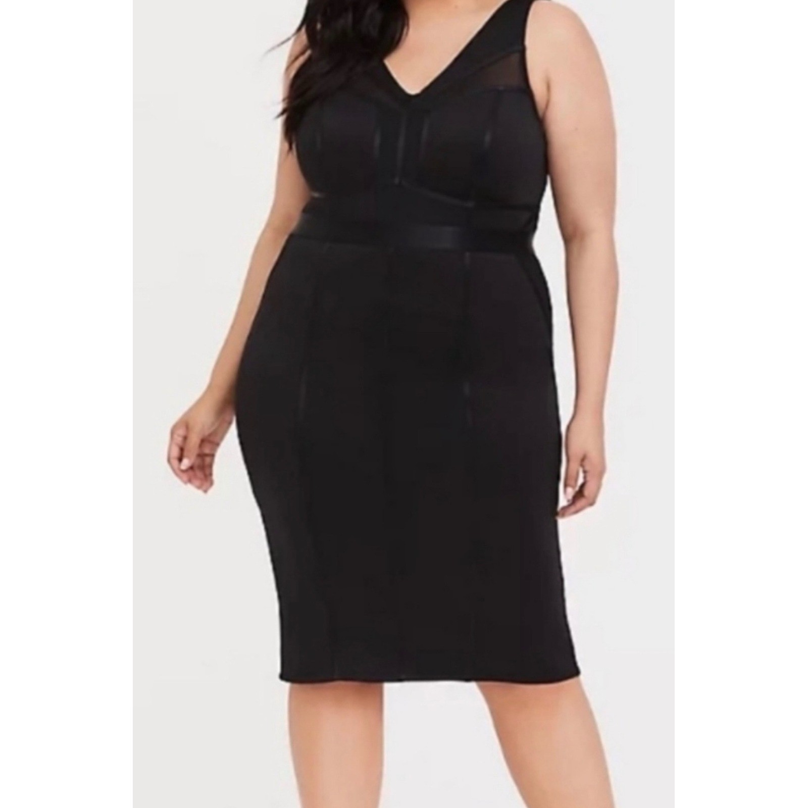 NWT Torrid Bandage Little Black Dress Mesh Sleeveless Size 1X Witchy Date Night NWT Torrid Bandage Little Black Dress Mesh Sleeveless Size 1X Witchy Date Night