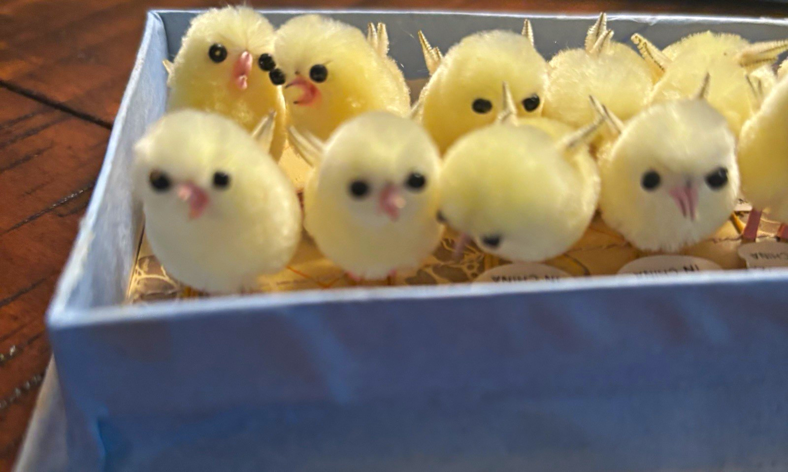 20 Handmade Faux Fur Vintage People's Republic of China OrgBox of Easter Chicks 20 Handmade Faux Fur Vintage People's Republic of China OrgBox of Easter Chicks