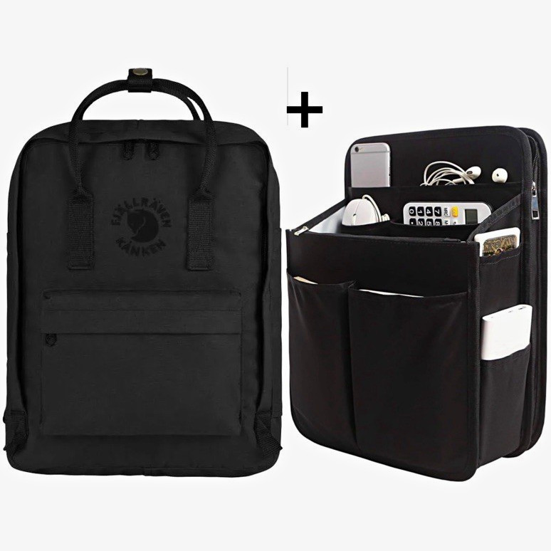 Fjällräven Re-Kånken Water Resistant Backpack + Yoillione Nylon Organizer insert Fjällräven Re-Kånken Water Resistant Backpack + Yoillione Nylon Organizer insert