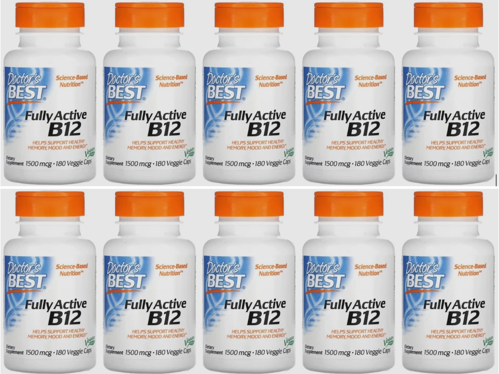 10X Doctor's Best Fully Active B12 1500 mcg 180 Caps EXP 09/26 10X Doctor's Best Fully Active B12 1500 mcg 180 Caps EXP 09/26