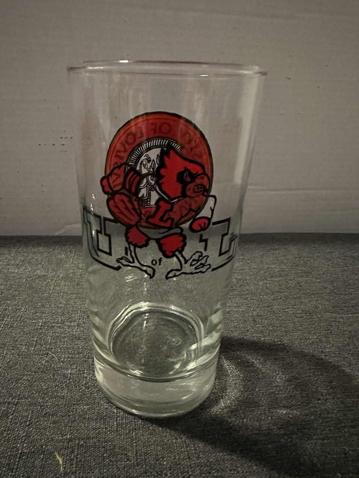 Vintage University of Louisville Cardinals Drinking Glass 1798 UofL 6” Tall