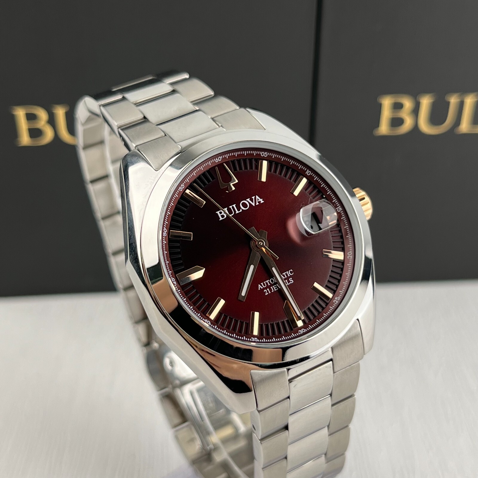 Bulova Surveyor 98B422 Men\'s Watch 39MM Red Dial Automatic Men\'s Watch Bulova Surveyor 98B422 Men\'s Watch 39MM Red Dial Automatic Men\'s Watch