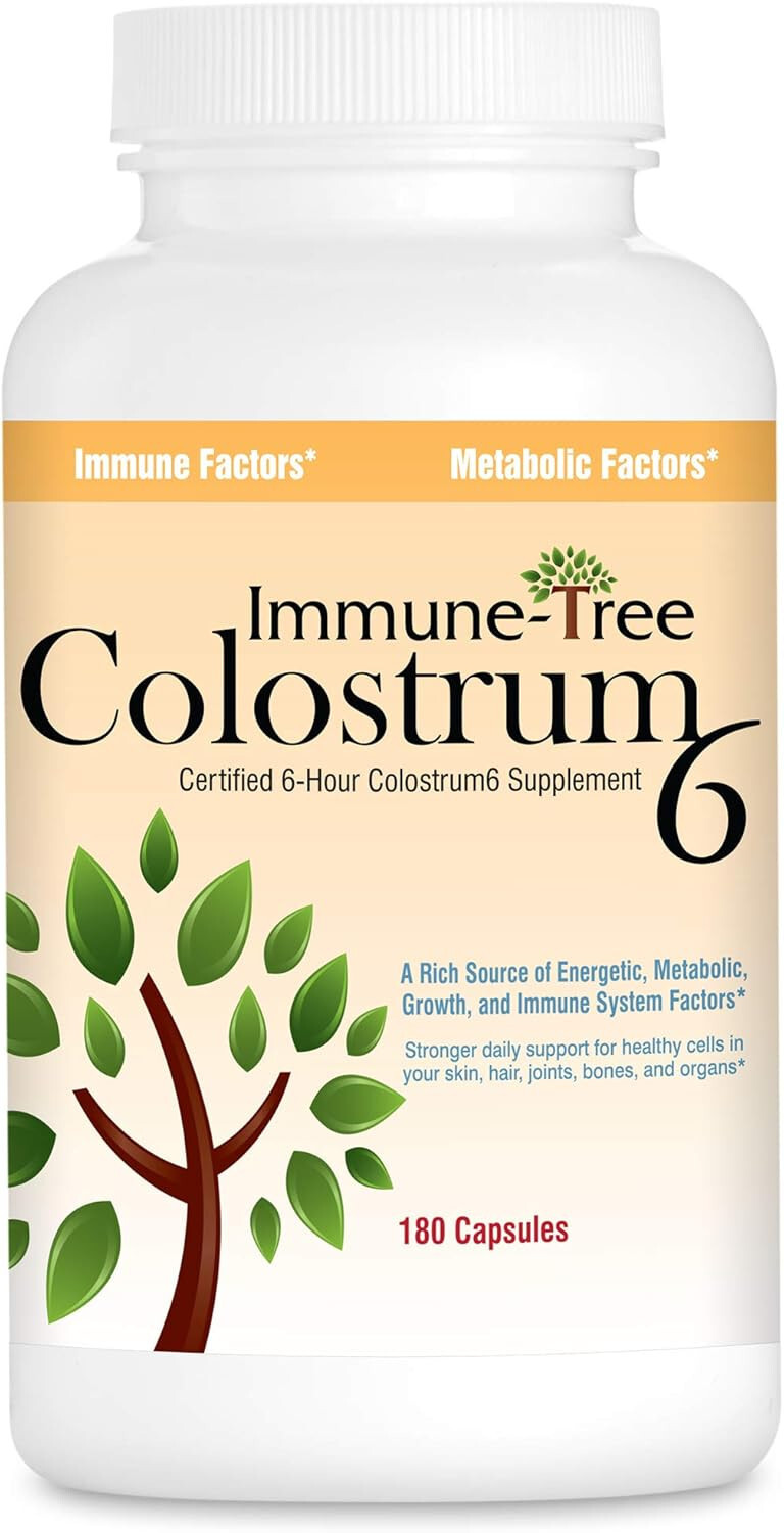 Immune-Tree Colostrum6 Certified 6-Hour Colostrum Supplement, 180 Capsules Immune-Tree Colostrum6 Certified 6-Hour Colostrum Supplement, 180 Capsules