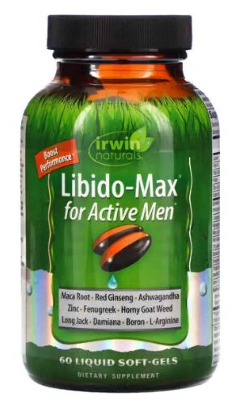 Irwin Naturals Libido Max for Active Men, Boost Performance, 60 Softgels
