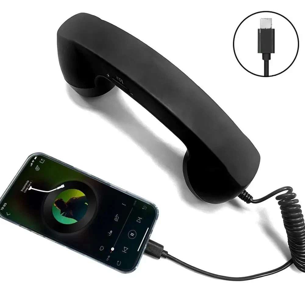 Retro Telephone Wired Handset Phone Receiver for Calls Computer Mobile Phone Retro Telephone Wired Handset Phone Receiver for Calls Computer Mobile Phone