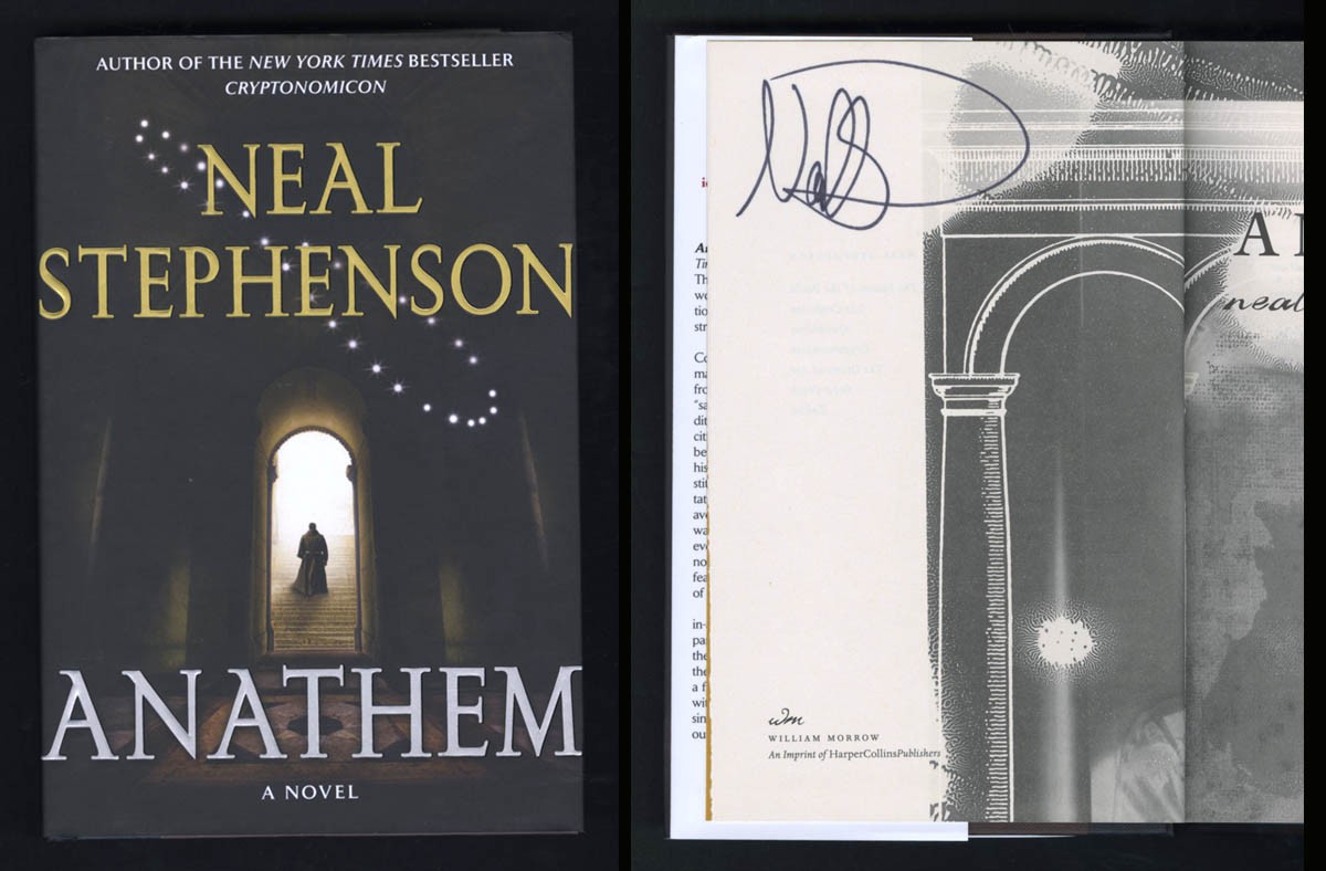 Neal Stephenson SIGNED AUTOGRAPHED Anathem HC 1st Edition Print Baroque Cycle