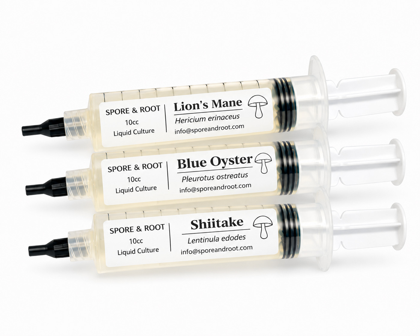 Mushroom Liquid Culture | 10ml 3 Pack | Lions Mane | Blue Oyster | Shiitake