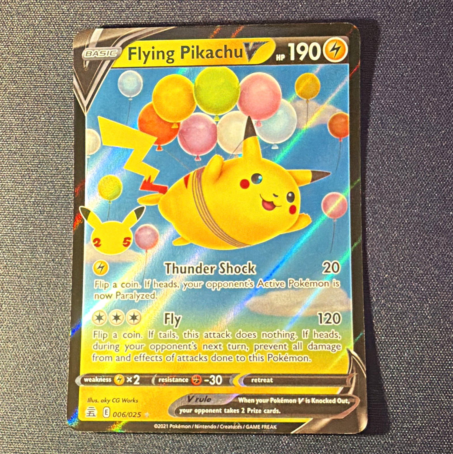 Pokemon TCG Celebrations Flying Pikachu V 006/025 Ultra Rare Holo EN