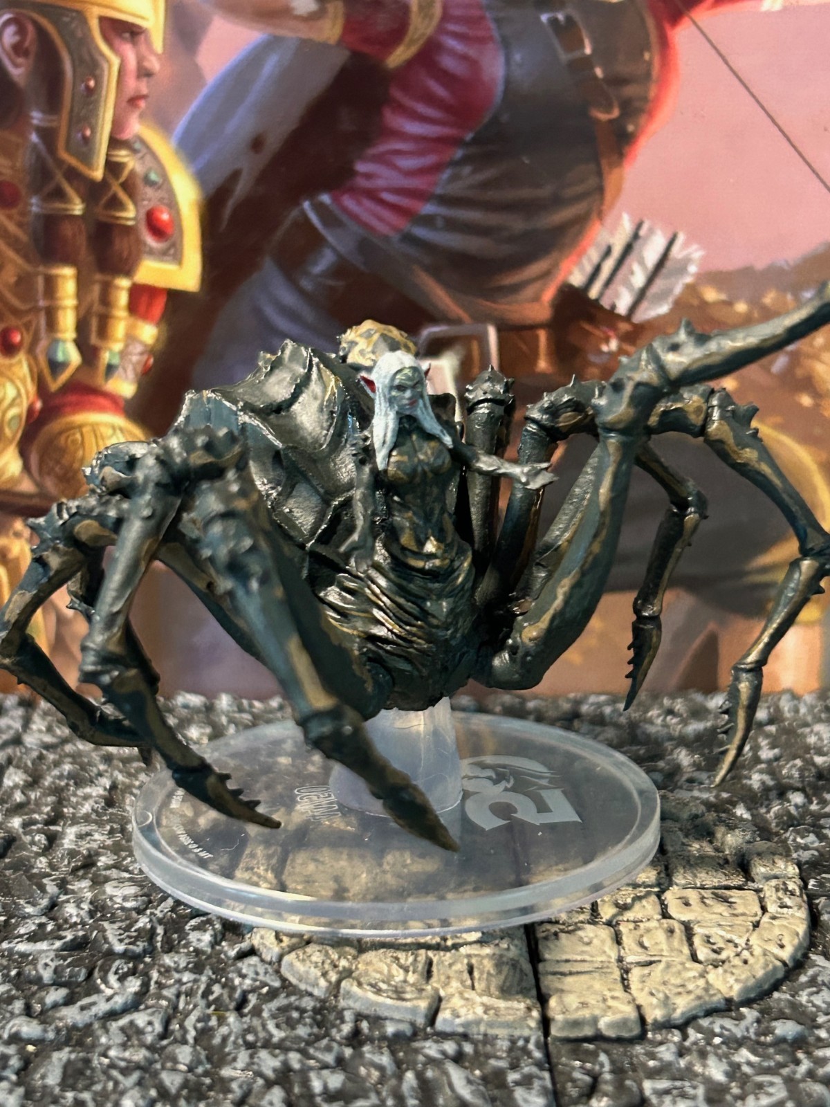 Lolth 5E D&D Miniature Dungeons Dragons 50th Anniversary large drider drow elf