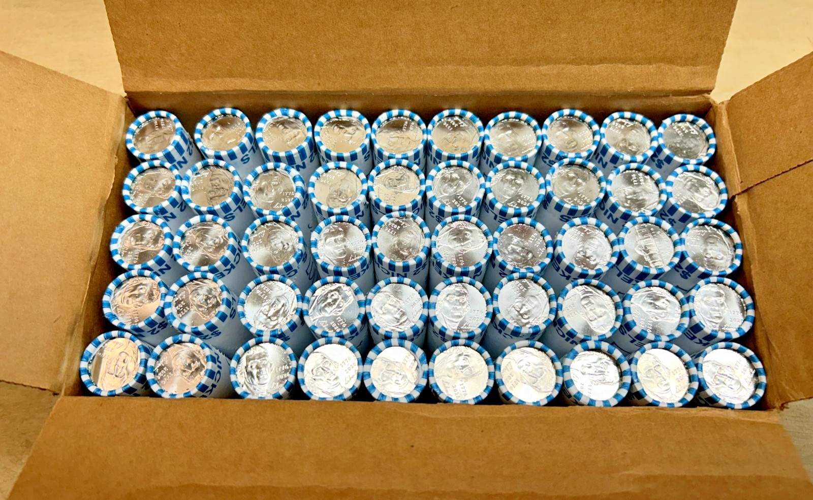 50 Rolls, Full Box 1776-2026 D Semiquincentennial Uncirculated Jefferson Nickels