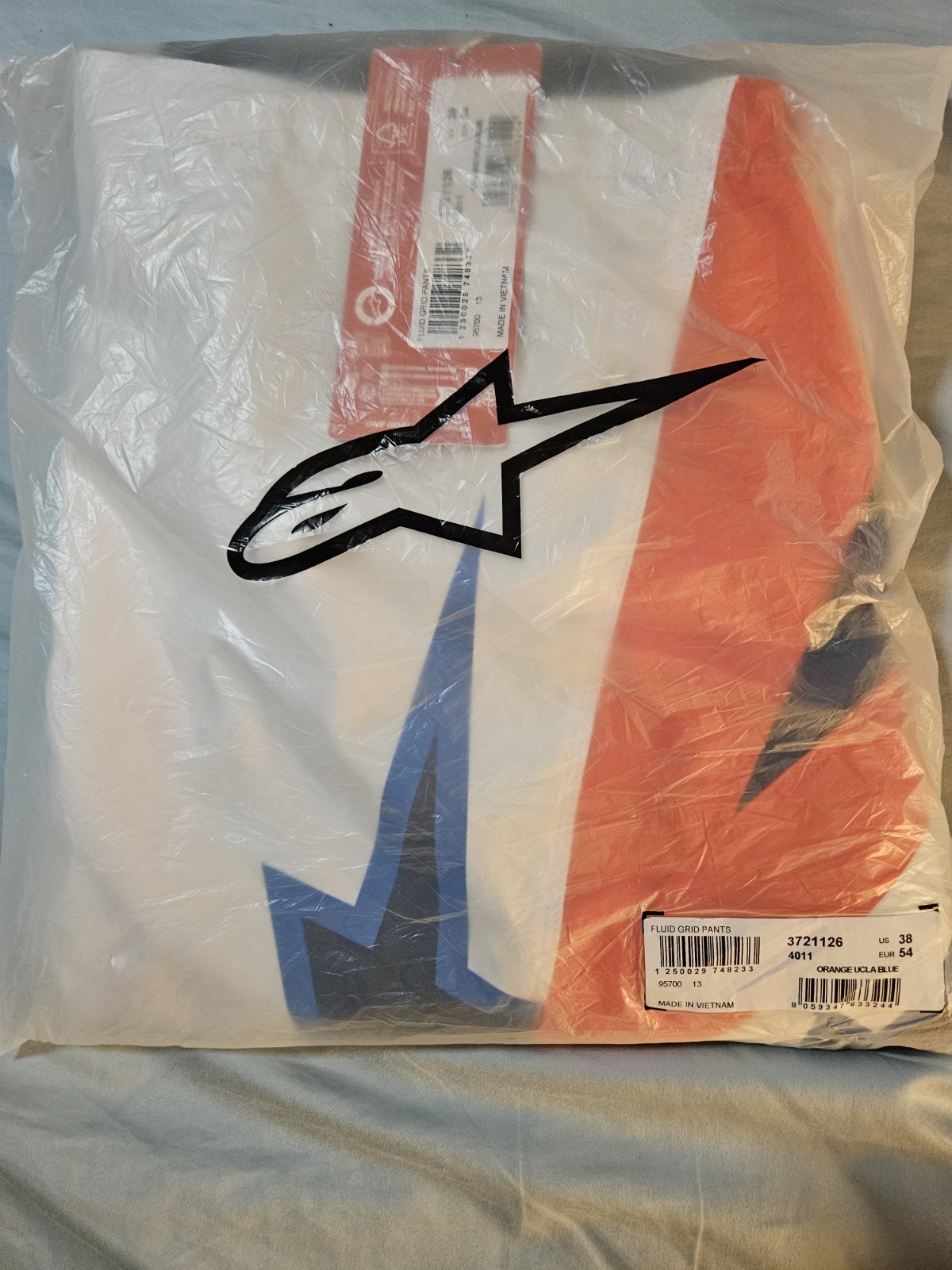 Alpinestars 2026 Fluid Pants - Grid, Orange/UCLA Blue, Size 38
