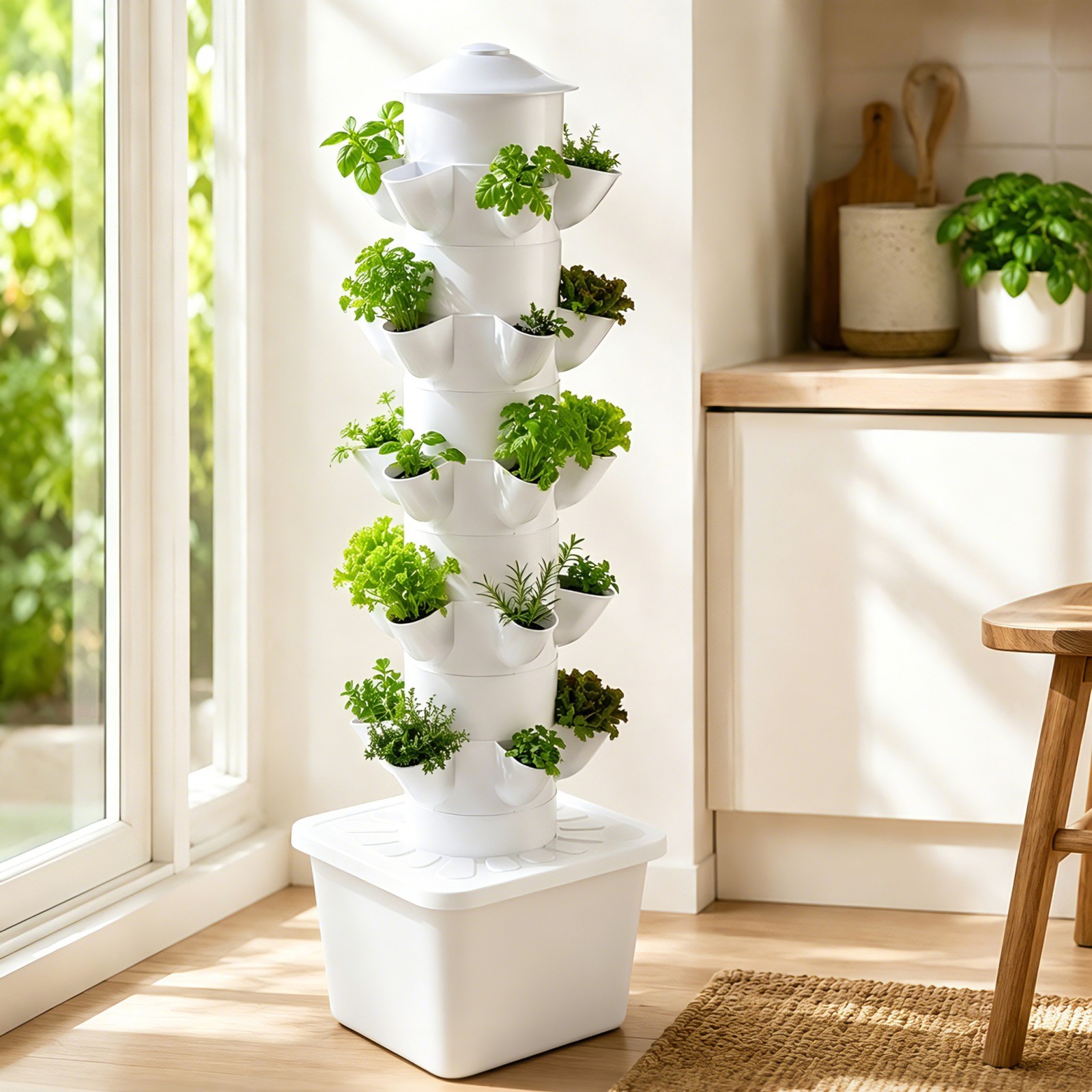 30-pot White Tower Garden Hydroponics Growing System Indoor Smart Garden system