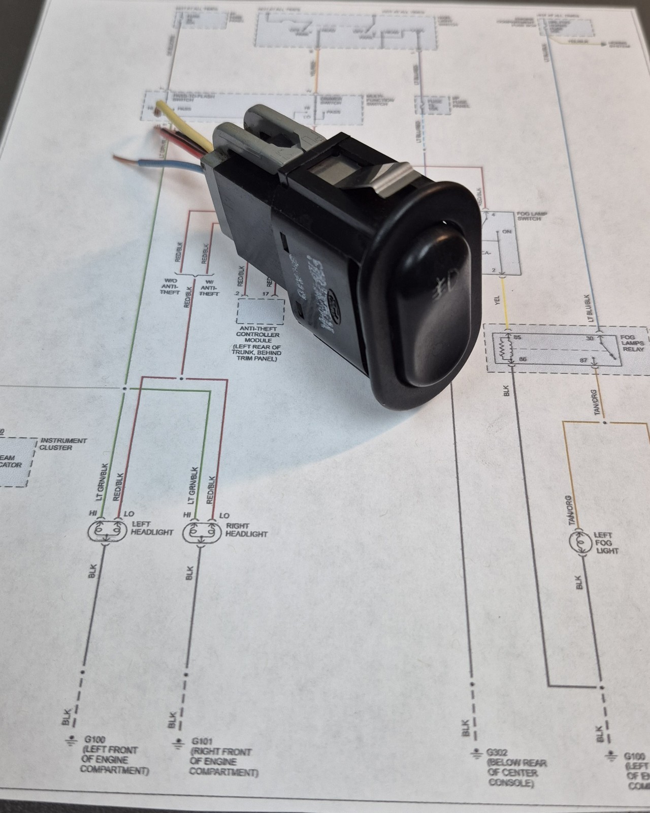 Tested 1994-00 Ford Mustang GT OE Fog Light Switch Connector An Wiring Diagram Tested 1994-00 Ford Mustang GT OE Fog Light Switch Connector An Wiring Diagram