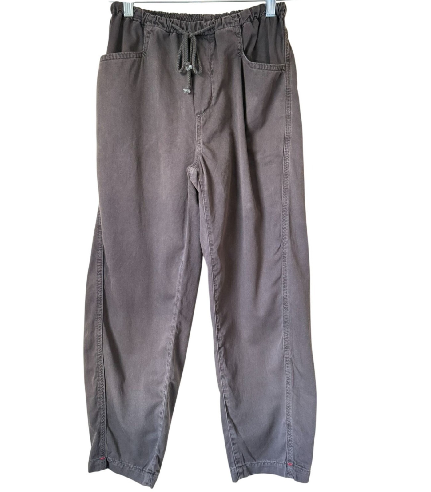 Xirena Gray Cotton Pull-On Utility Pants Drawstring Women\'s XS Made in USA