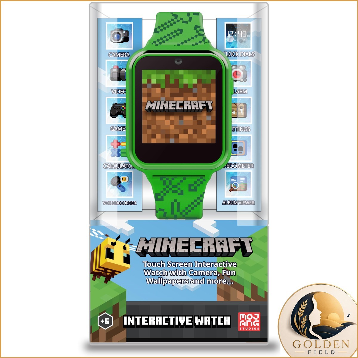 Accutime Minecraft Kids Smart Watch MIN4045AZ - Camera - Fits Wrists 5.5-8\
