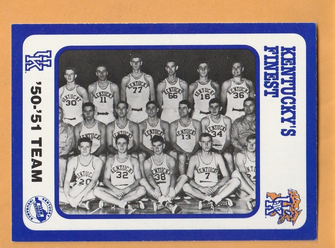 Kentucky Wildcats 1988 Card #135 1950-51 Team Adolph Rupp Frank Ramsey