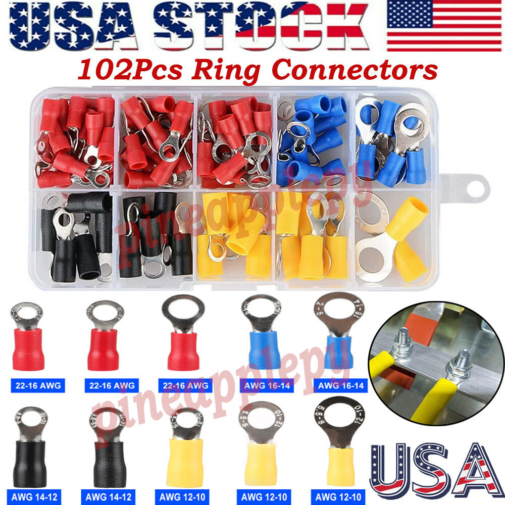 1200Pcs Mixed Insulated Solderless Crimp Electrical Wire Connectors Terminal Kit