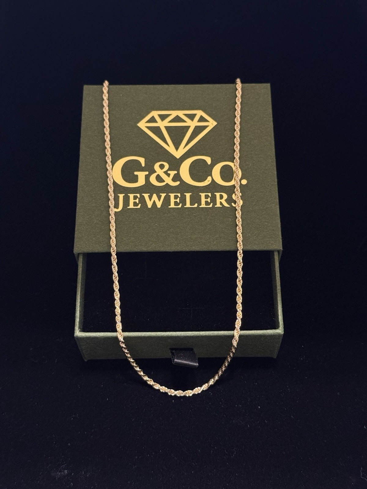2.3mm Rope Chain With 14k Gold Over 925 Silver In 20 Inches Long. 2.3mm Rope Chain With 14k Gold Over 925 Silver In 20 Inches Long.