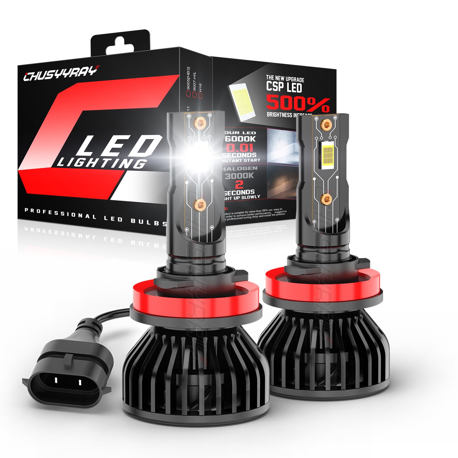 H11 LED Headlight Super Bright Bulbs Kit 8000K White 330000LM High/Low Beam