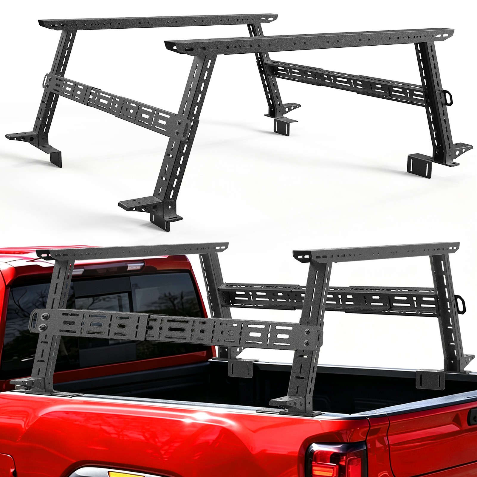 1300LBS Adjustable Overland Truck Bed Rack For F-150/Tundra/Ram/Silverado/Tacoma