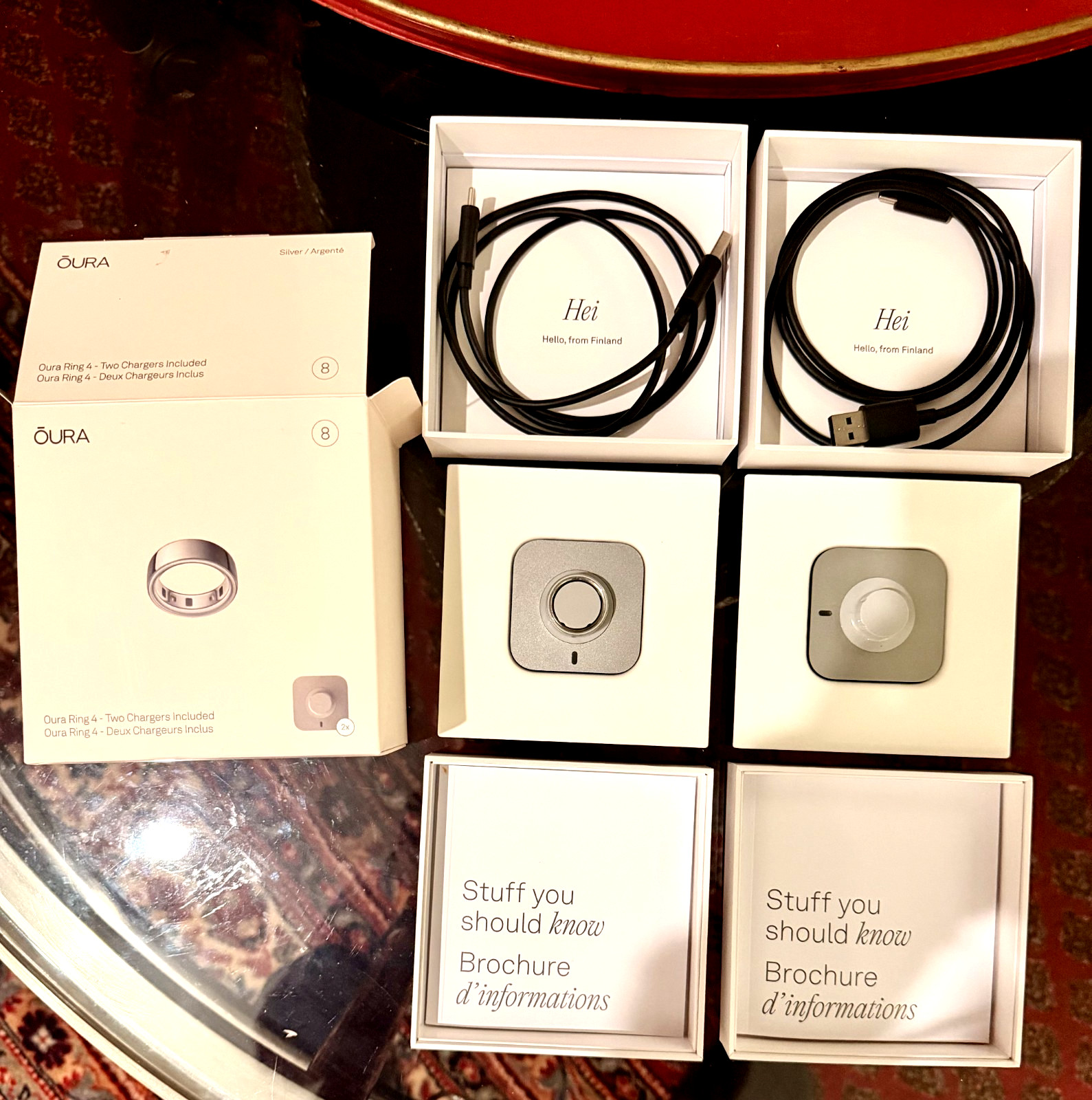Oura Ring Gen 4 Size 8  Original box. Bundle. 2 cables, 2 chargers Bonus