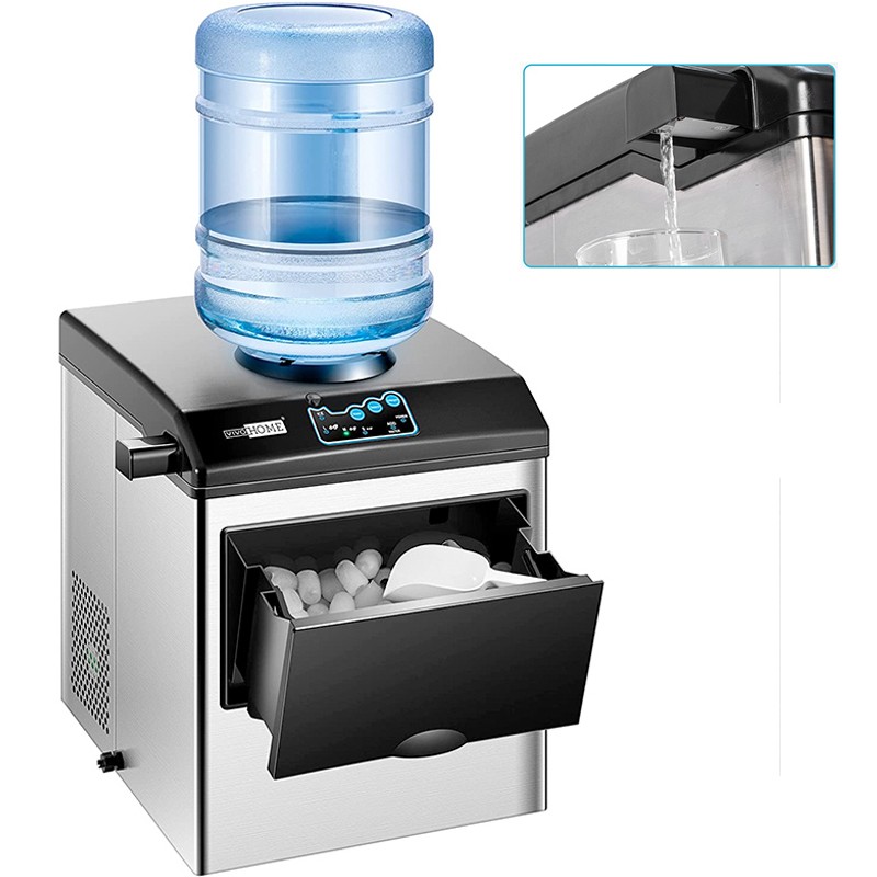 2in1 Electric Countertop Ice Cube Maker 48lbs w/ Water Dispenser Combo Machine 2in1 Electric Countertop Ice Cube Maker 48lbs w/ Water Dispenser Combo Machine