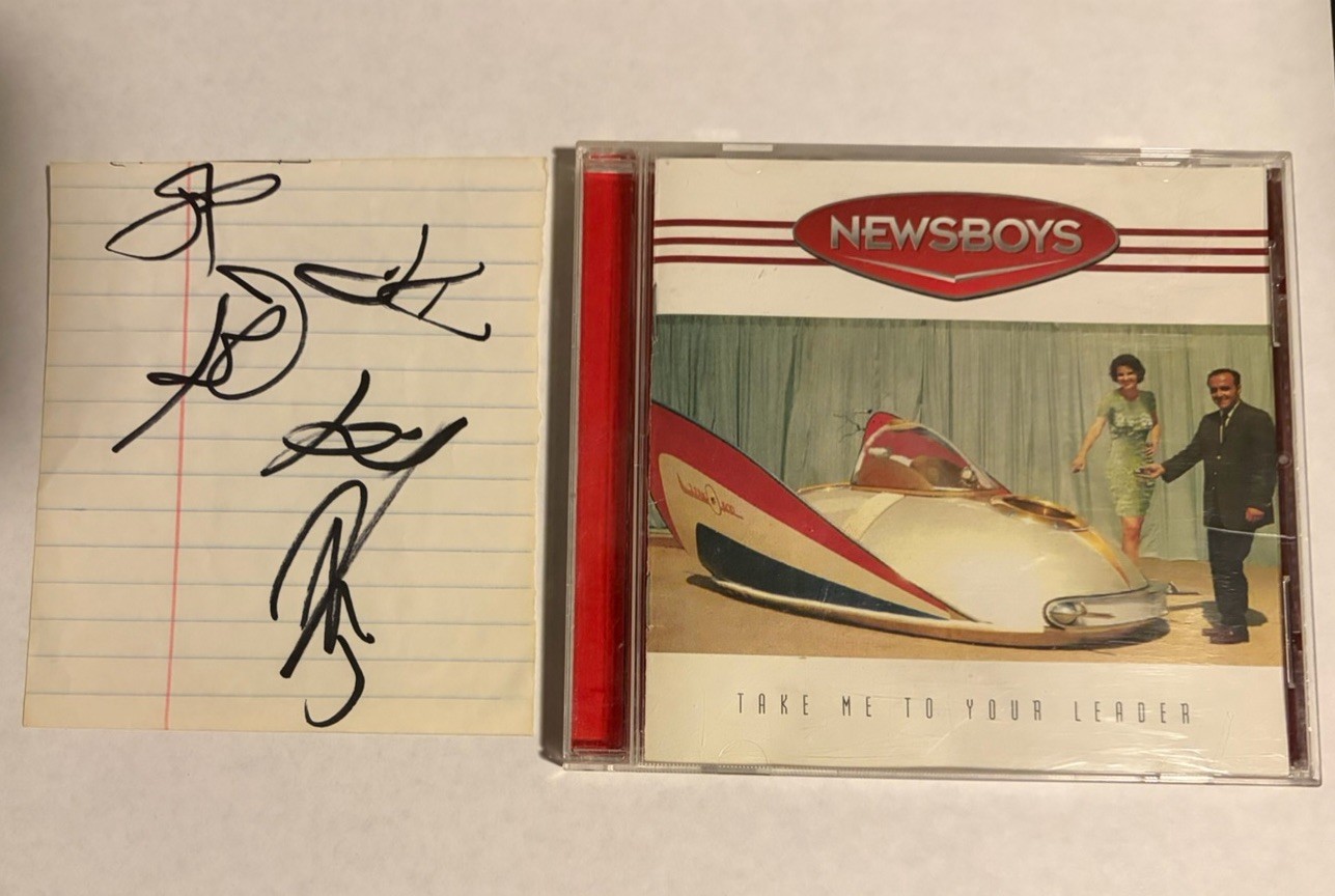 Newsboys Take Me To Your Leader CD 1996 Signed Autographed Note Pge Peter Furler