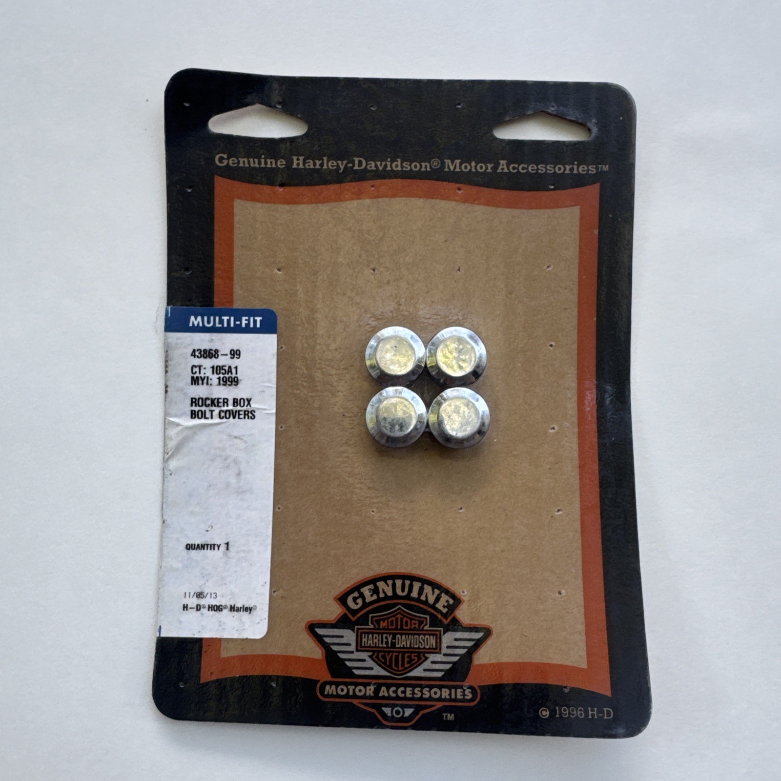 Genuine Harley Davidson 43868-99 Chrome Rocker Box Bolt Covers Twin Cam 99-17 Genuine Harley Davidson 43868-99 Chrome Rocker Box Bolt Covers Twin Cam 99-17