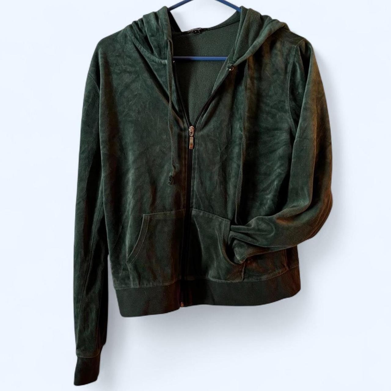 Y2K Tween Grunge 2000\'s Green Zip Up Hoodie Vintage Soft Emo
