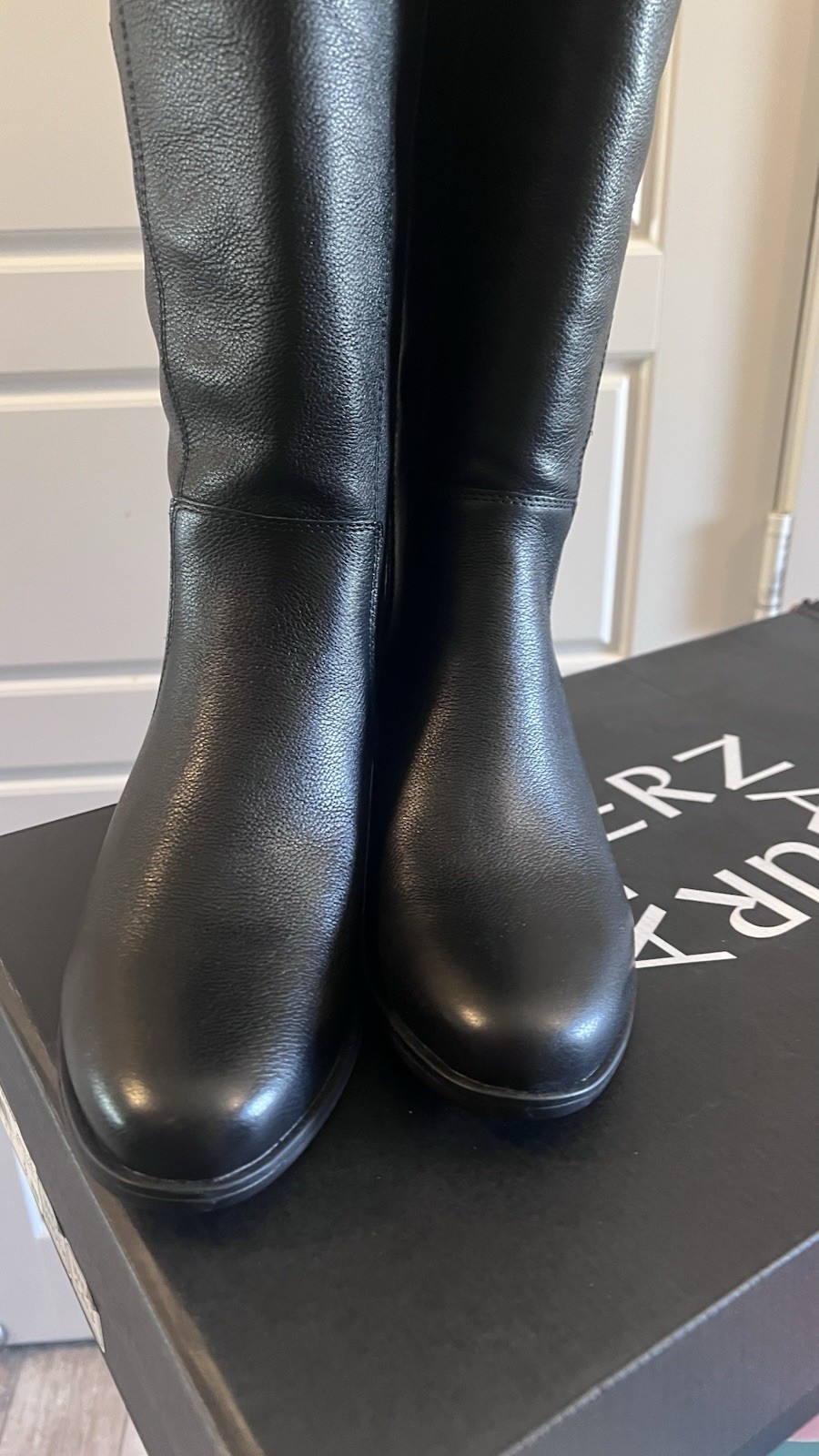 Naturalizer N5 Comfort Black Size 9W Wide Calf Knee High Leather Boots Riding Naturalizer N5 Comfort Black Size 9W Wide Calf Knee High Leather Boots Riding