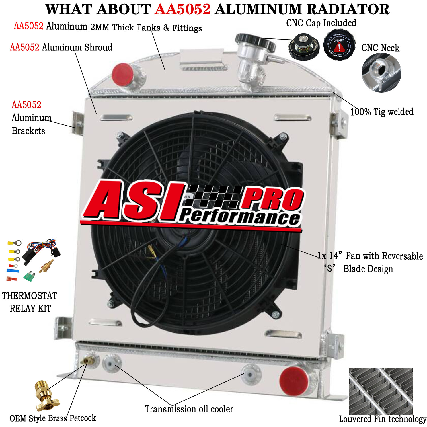 Upgrade 4 Row Radiator+Shroud Fan For 1930-1931 Ford Model A 3\