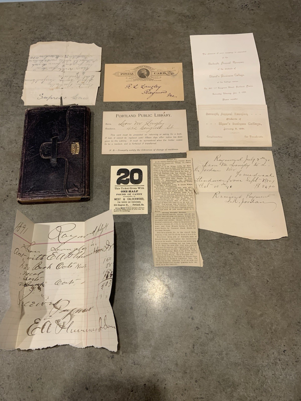 Antique 1890 The American Diary Provenance Through Included Receipts, Etc.