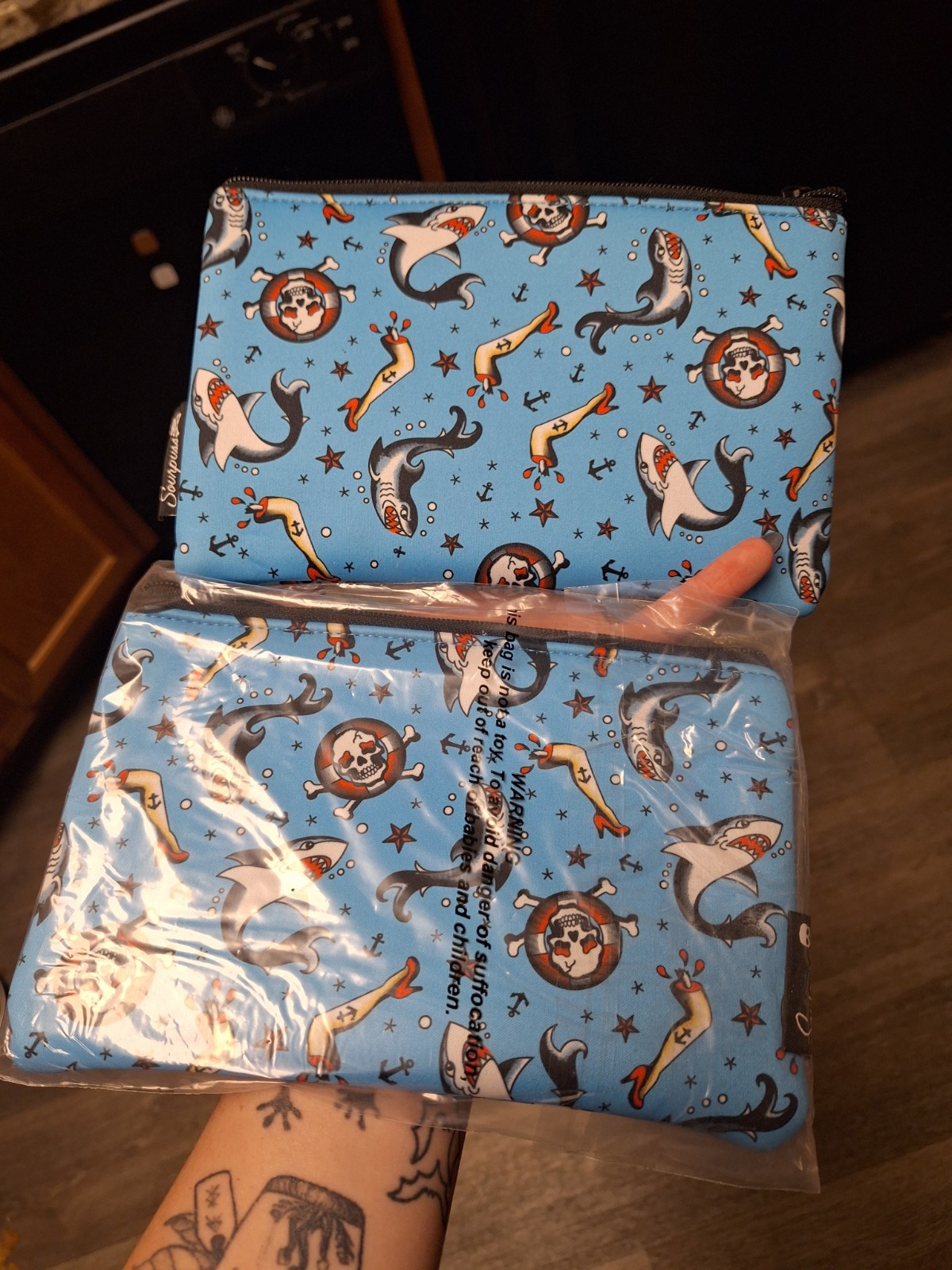 2x Tattoo Style Makeup Bag NWT Never Opened American Traditional Design New