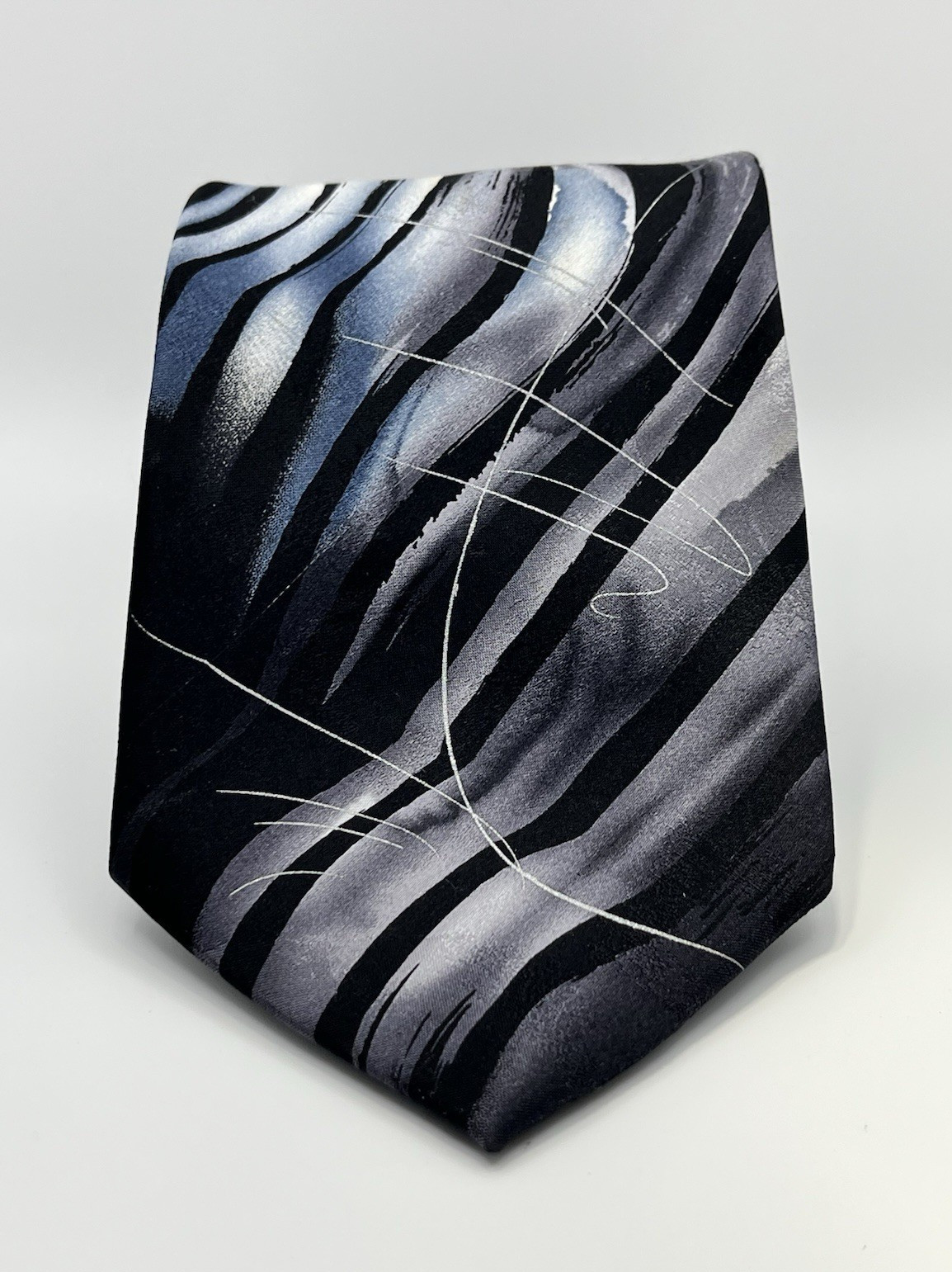 J. Garcia Silk Tie Collection Sixty Still Life Black Gray XL 61”