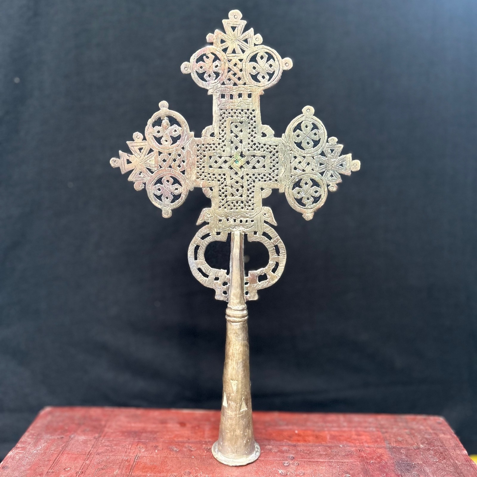 Vintage Ethiopian Orthodox Hand Cross – Traditional Coptic Processional Cross
