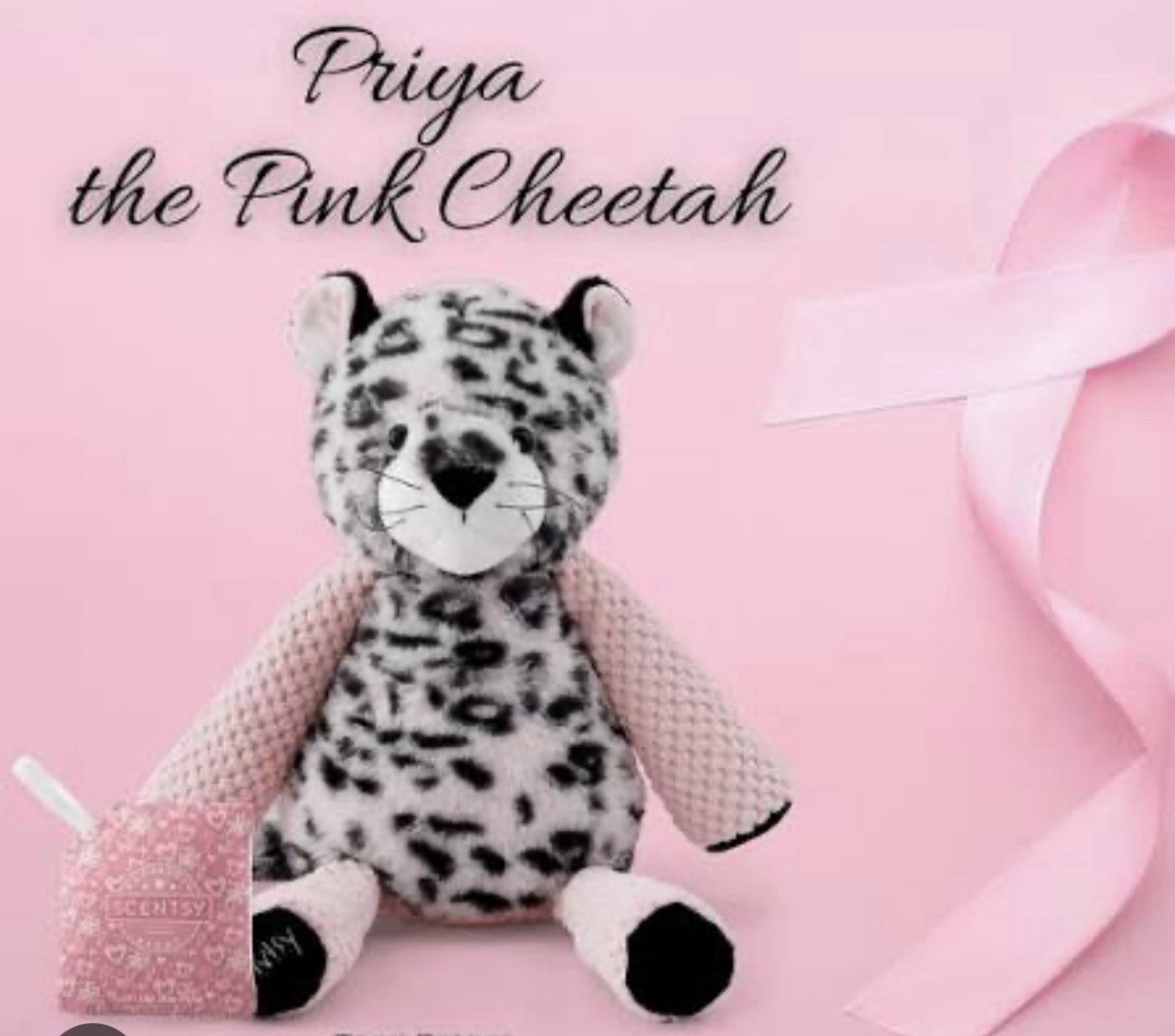 Priya The Pink Cheetah Scentsy Buddy Plush Retired, Turn Up Pink Scent Pack NEW
