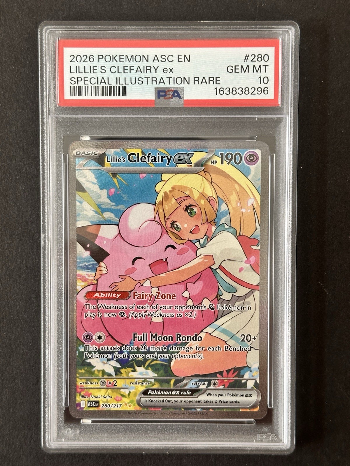 2026 Pokemon Lillie’s Clefairy Ex 280/217 PSA 10 #280 Ascended Heroes SIR 2026 Pokemon Lillie’s Clefairy Ex 280/217 PSA 10 #280 Ascended Heroes SIR