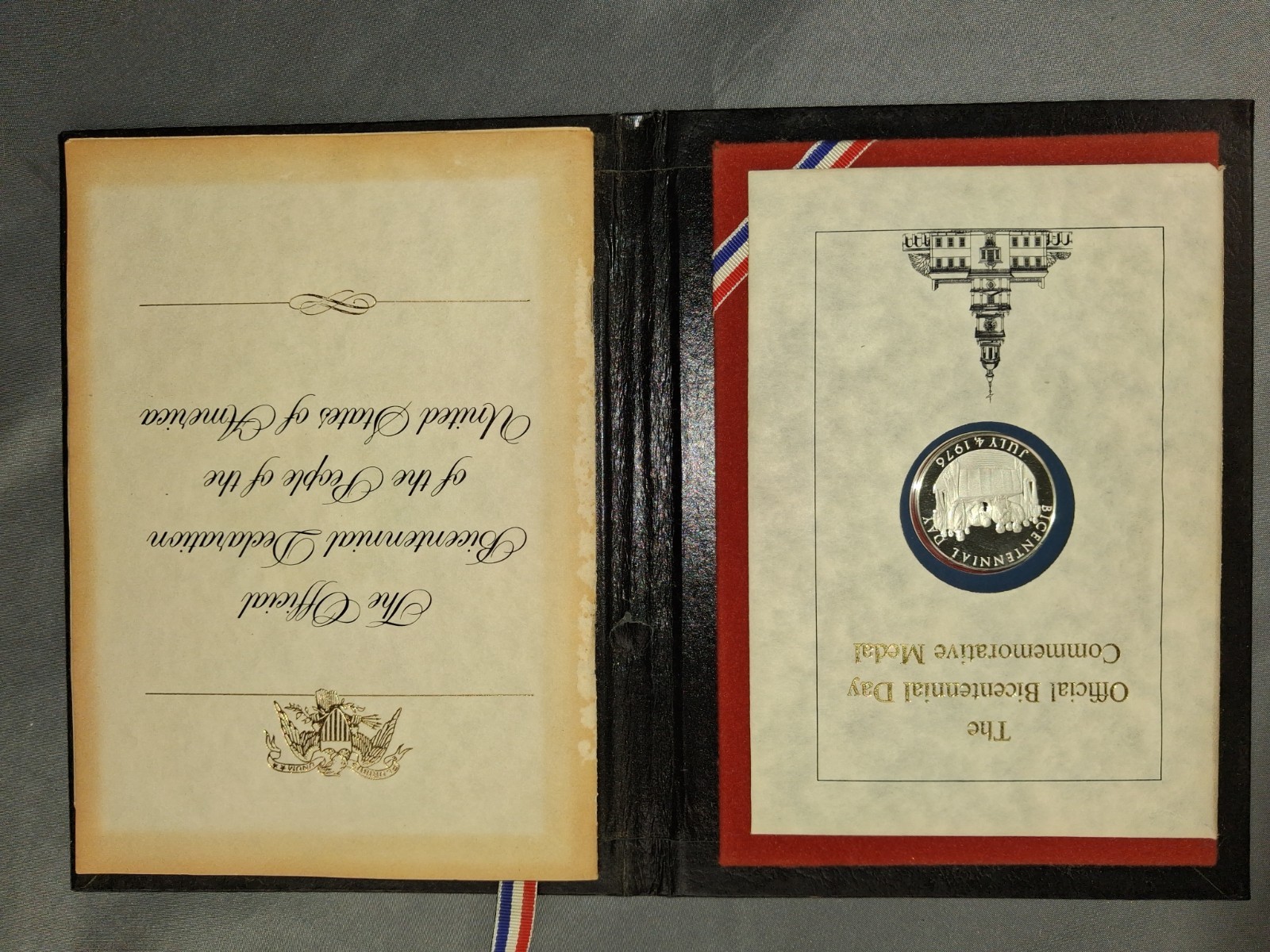 1976 Official Bicentennial Day Commemorative Sterling Silver Medal Set Complete