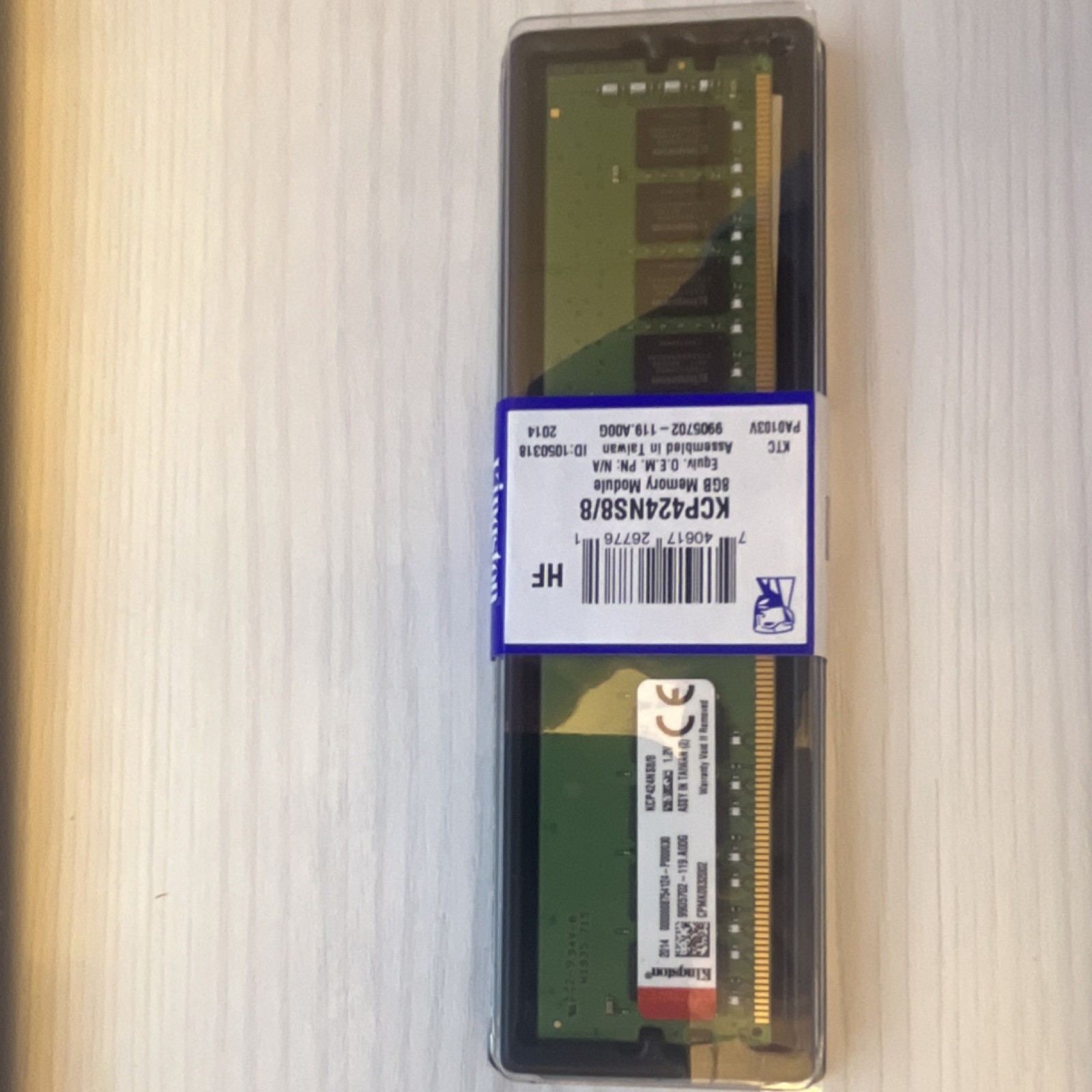 Kingston 8GB DDR4 DIMM PC4-2400 Non-ECC Memory Module KCP424NS8/8