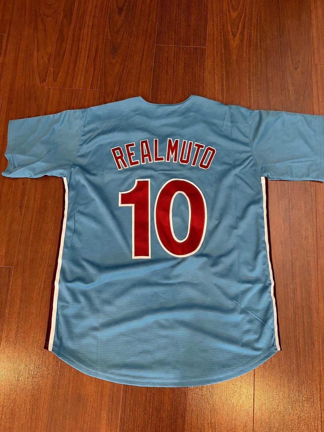 JT Realmuto Philadelphia Phillies #10 Powder Blue Jersey Adult All Sizes NWT JT Realmuto Philadelphia Phillies #10 Powder Blue Jersey Adult All Sizes NWT