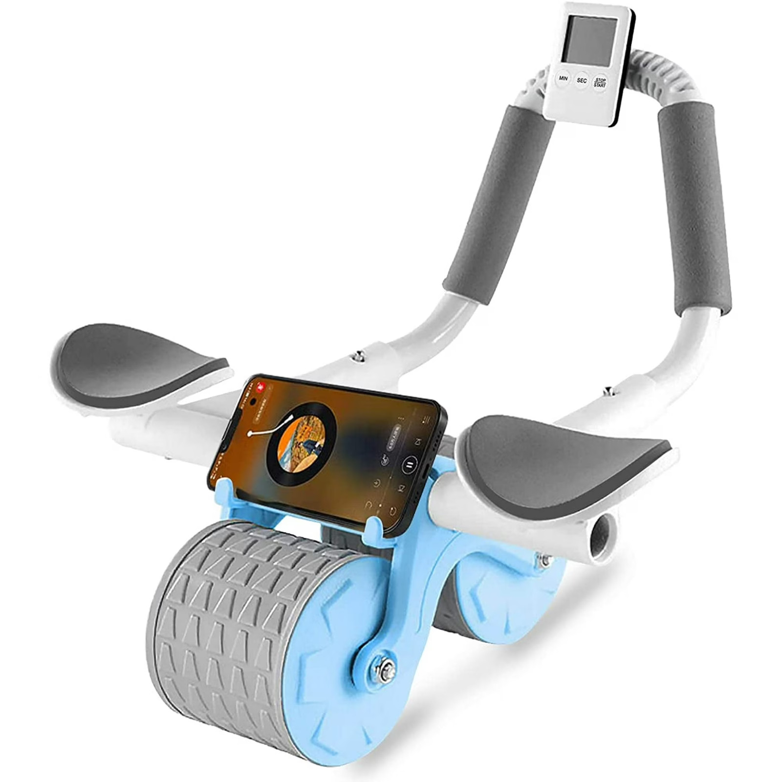 New Ab Abdominal Exercise Roller Elbow Support, abs roller wheel- Blue
