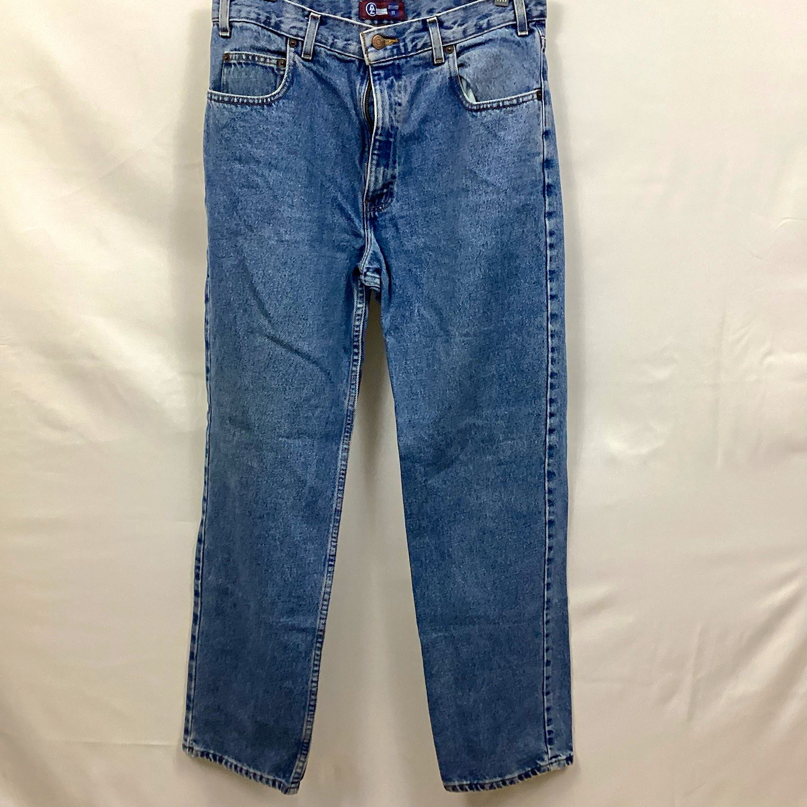 Arizona Jean Co. Men\'s Blue Medium Wash Denim Jeans Relaxed Fit Straight Mid