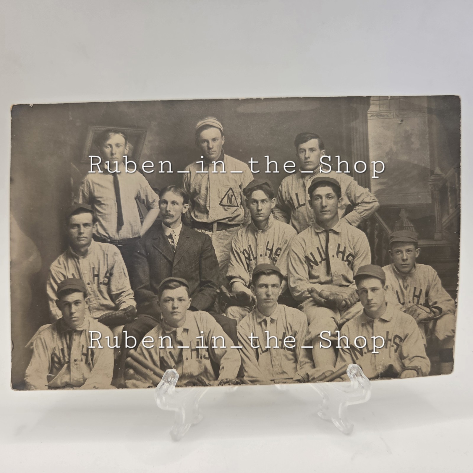 RPPC New Lisbon High School Baseball Team 1910's Early Wisconsin History