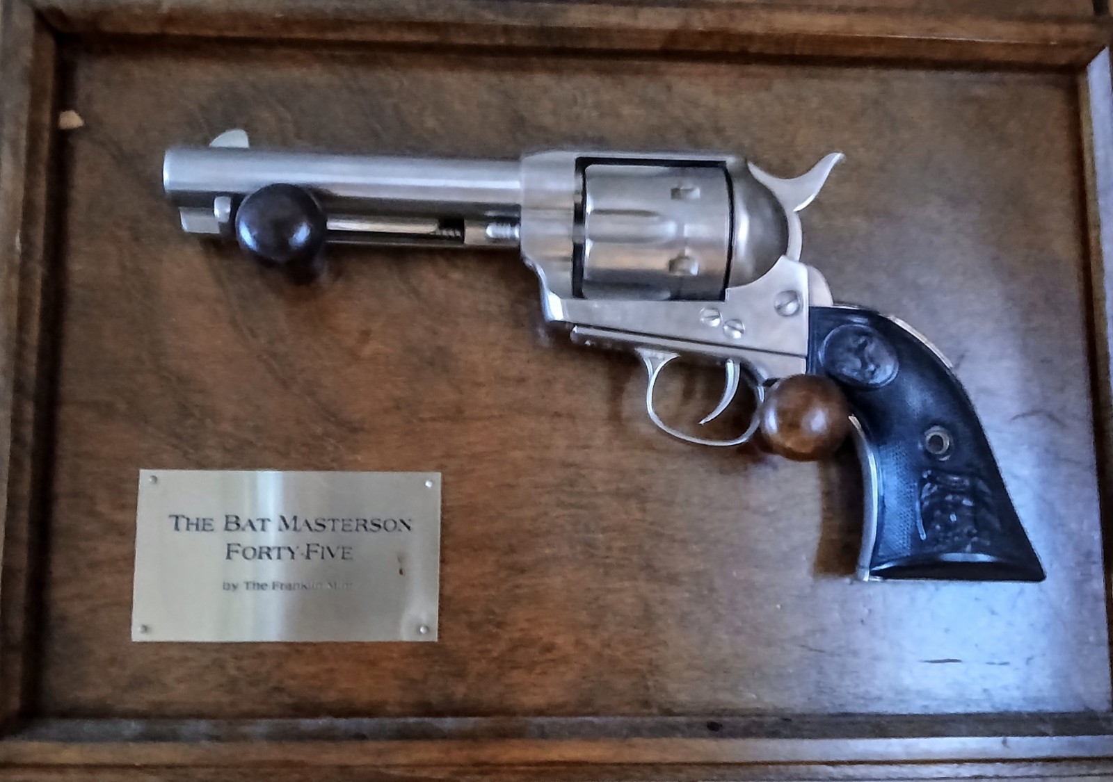 RARE Franklin Mint The Bat Masterson Replica Gun With Original Wooden Plaque RARE Franklin Mint The Bat Masterson Replica Gun With Original Wooden Plaque