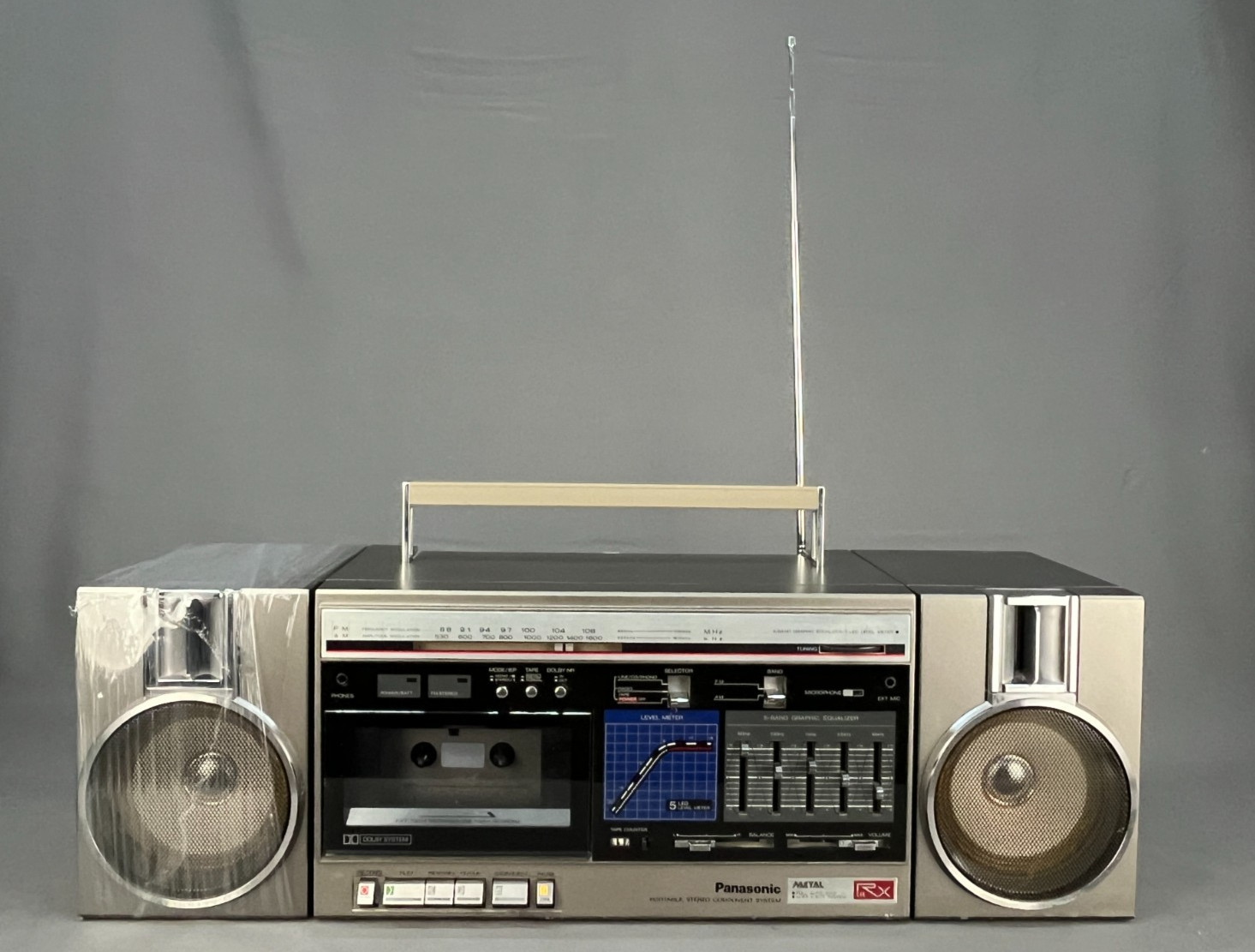 Vtg Panasonic Portable Stereo Radio/Cassette System RX-C46; 1983-1984; Works