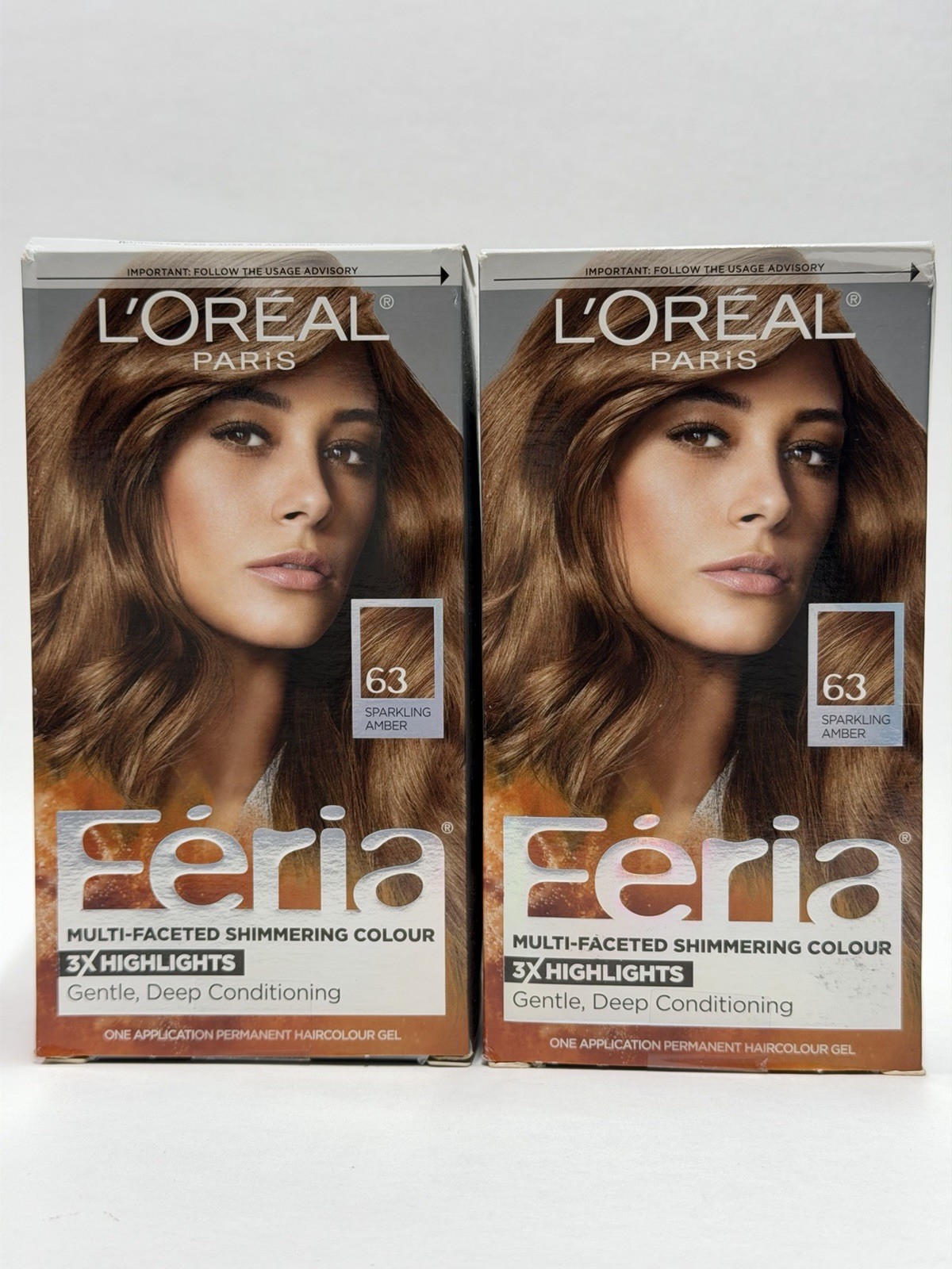 L\'Oréal Paris Feria Permanent Hair Color *#63 Sparkling Amber (0114) D3 (Pack 2)