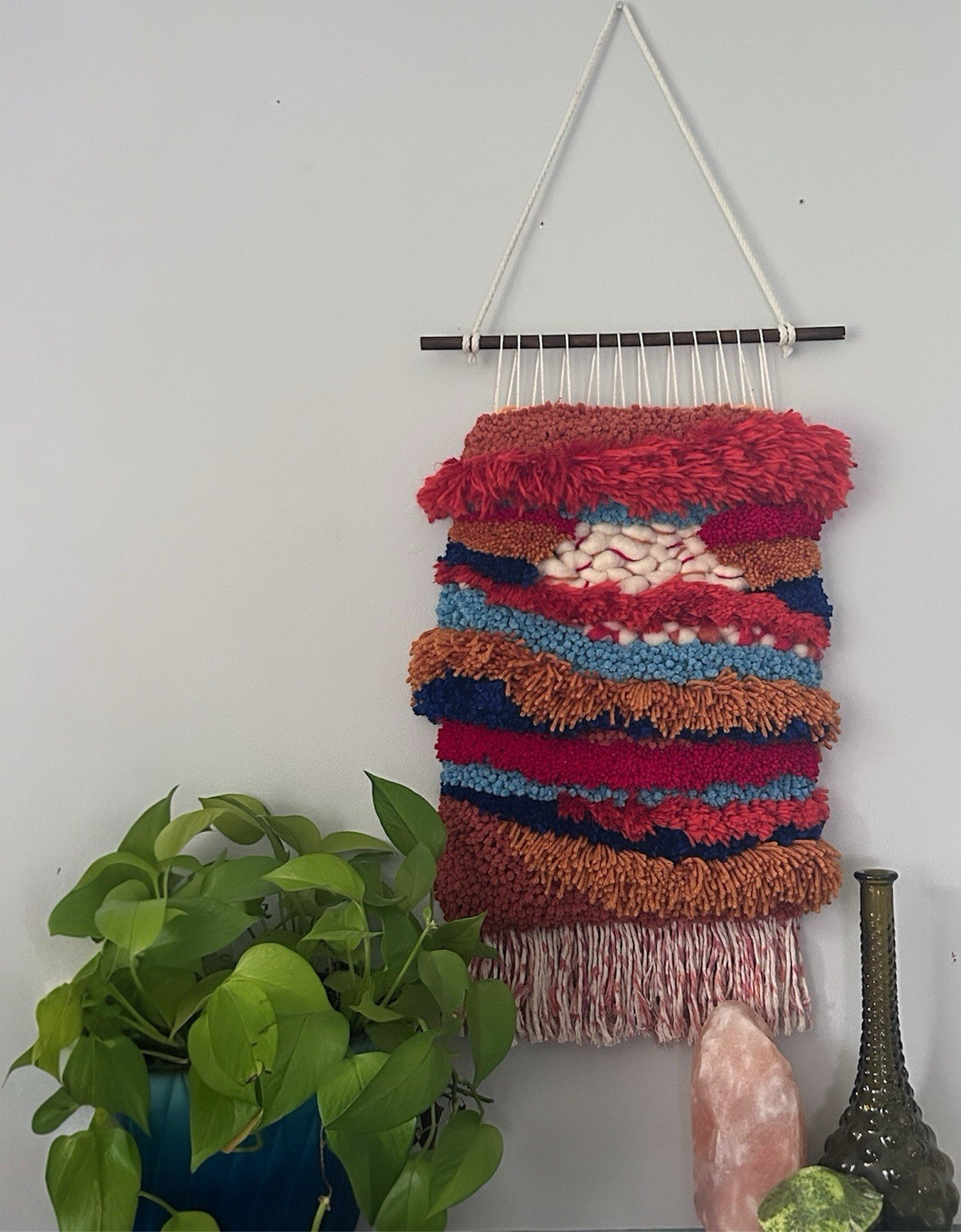 Handmade Woven Multicolor Textured Wall Hanging Fiber Art Decor Handmade Woven Multicolor Textured Wall Hanging Fiber Art Decor