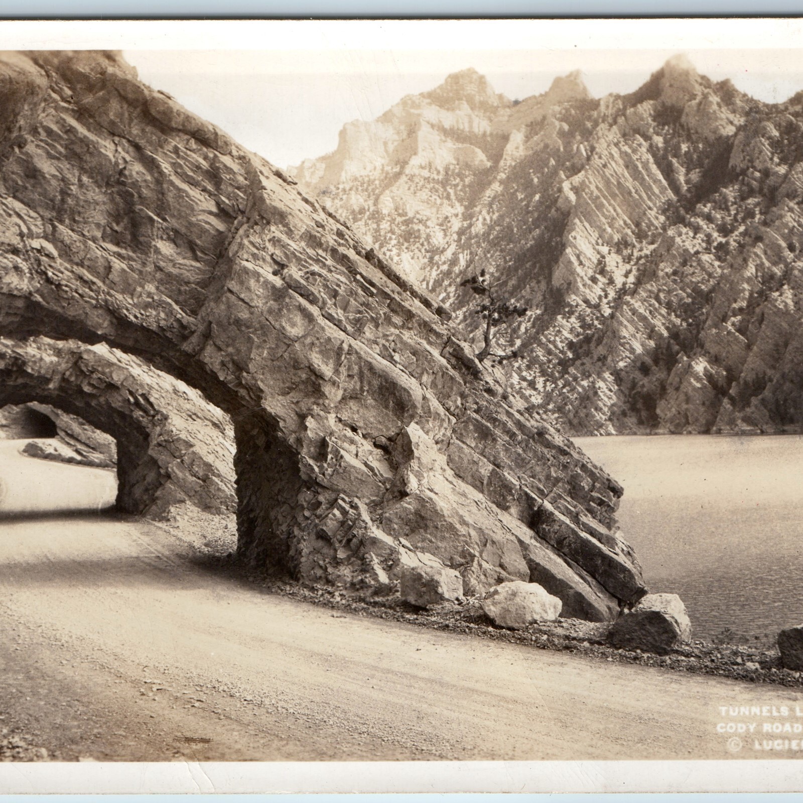 c1920s Cody Road Yellowstone Wyoming 4x6 Real Photo Snapshot Lucier Powell Wy 7X